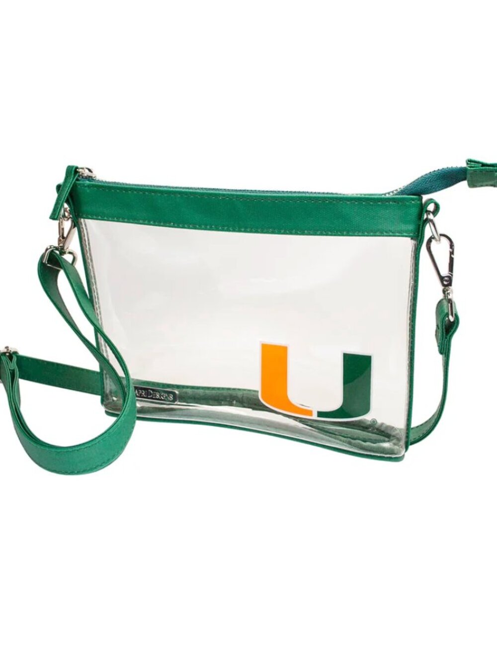 University Miami Hurricanes Capri Designs Clear Stadium Approved Crossbody Bag